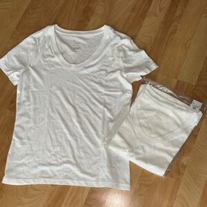 White Short Sleeve Tee Classic Cotton 2 Pack NEW Size XS